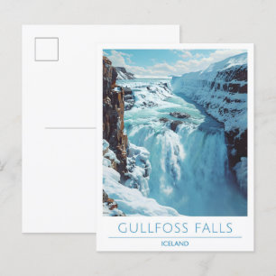 Gullfoss Falls Iceland Travel  Postcard