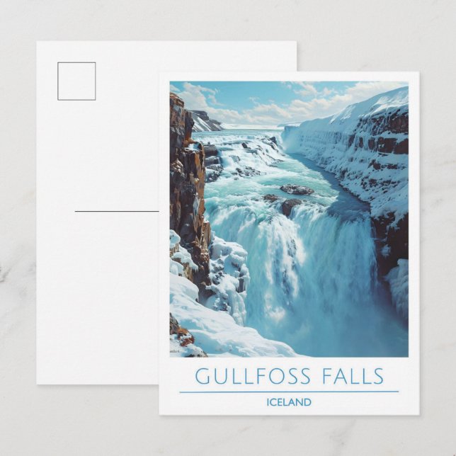 Gullfoss Falls Iceland Travel  Postcard (Front/Back)