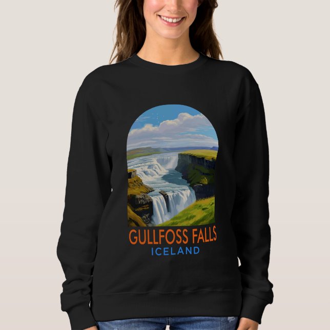 Gullfoss Falls Travel Adventure Trip Gullfoss Fall Sweatshirt (Front)