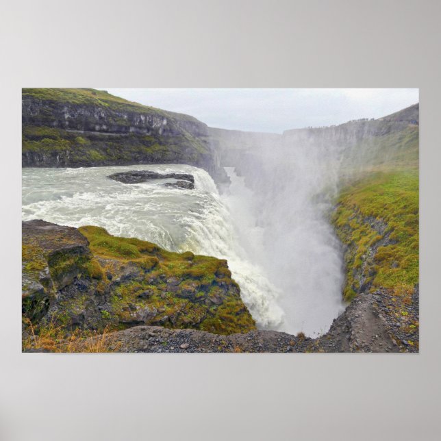 Gullfoss, Golden Waterfall, Iceland Poster (Front)