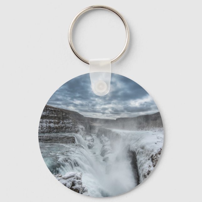 Gullfoss Waterfall, Iceland Key Ring (Front)