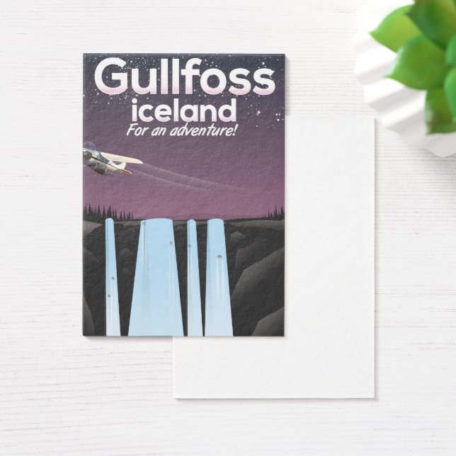 Gullfoss Waterfall Iceland travel poster (Desk)