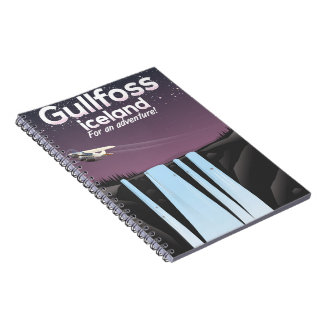 Gullfoss Waterfall Iceland travel poster Notebook