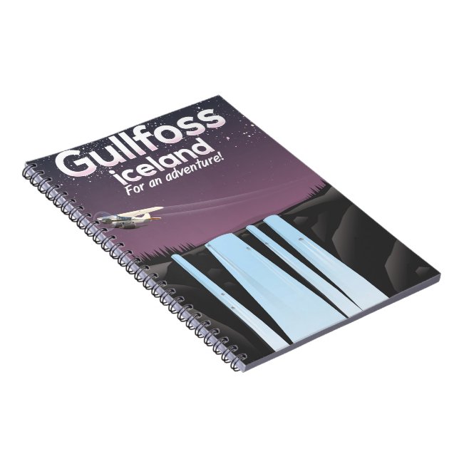 Gullfoss Waterfall Iceland travel poster Notebook (Right Side)