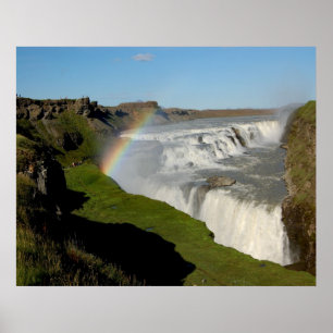 Gullfoss waterfall in summer poster