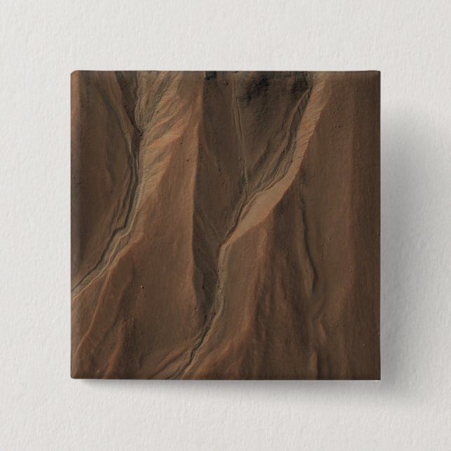 Gullies at the Edge of Hale Crater, Mars 15 Cm Square Badge (Front)