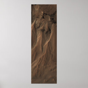Gullies at the Edge of Hale Crater, Mars Poster