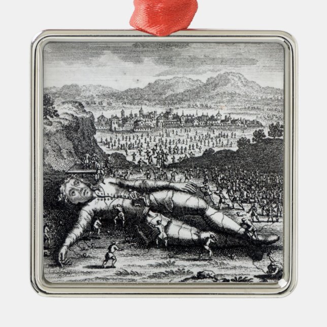 Gulliver captured by the Lilliputians Metal Tree Decoration (Front)