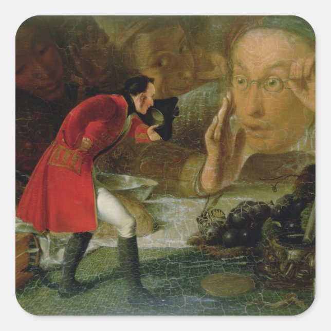 Gulliver Exhibited to the Brobdingnag Farmer Square Sticker (Front)