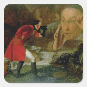 Gulliver Exhibited to the Brobdingnag Farmer Square Sticker