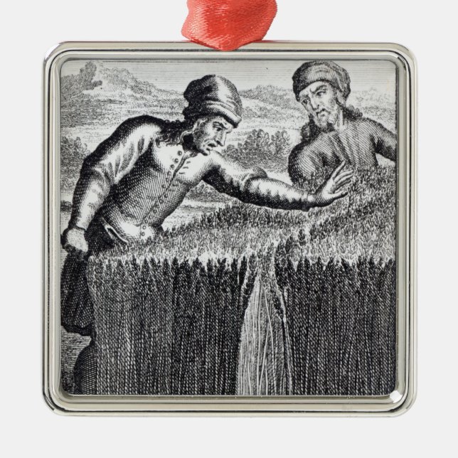 Gulliver is discovered by a farmer in metal tree decoration (Front)