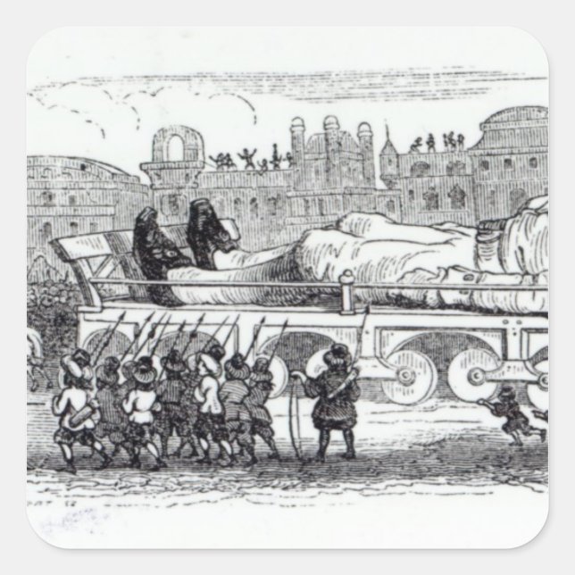 Gulliver transported to the Lilliputian Square Sticker (Front)