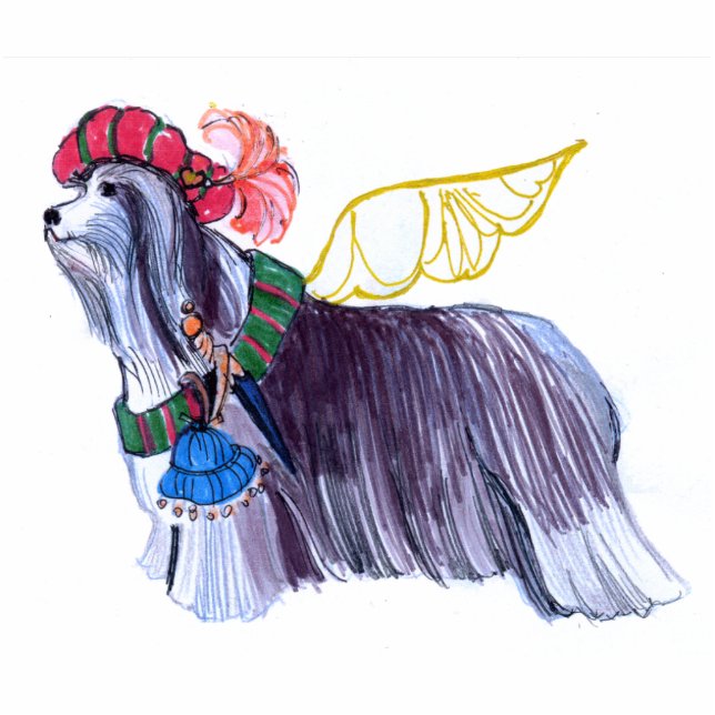 Gulliver's Angels Bearded Collie Photo Sculpture Decoration (Front)