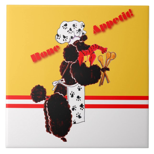 Gulliver's Angels Bone Appetit Tile Trivet (Front)