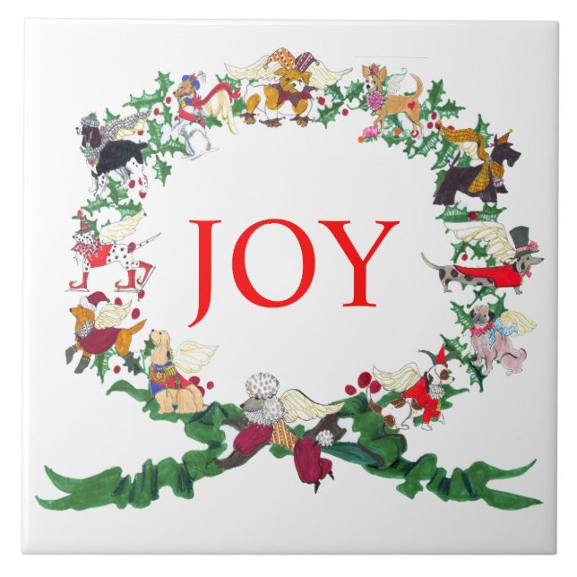 Gullivers Angels Ceramic Holiday Tile Trivet (Front)