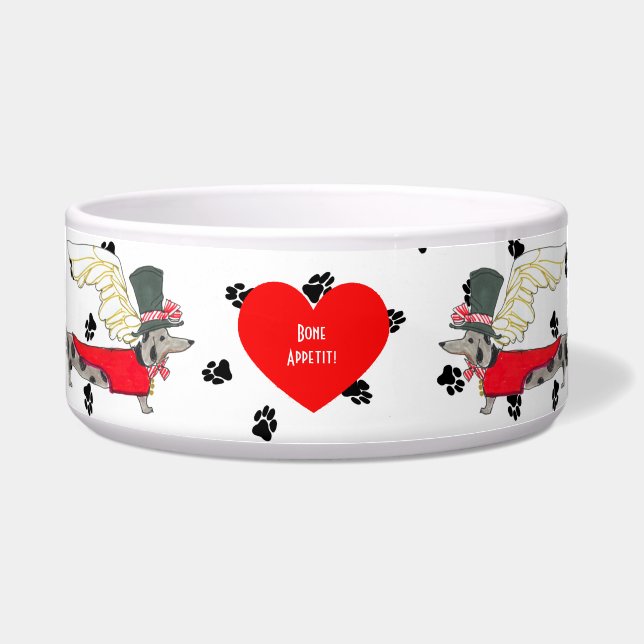 Gulliver's Angels Dapple Dachshund Dog Bowl (Front)