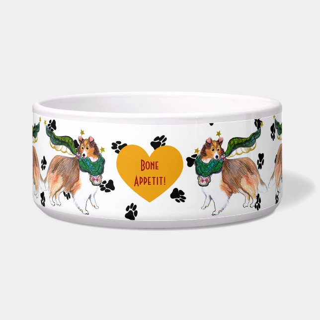 Gullivers Angels Sheltie Dog Bowl (Front)