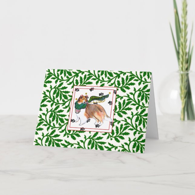 Gulliver's Angels Sheltie NOEL Holiday Card (Front)