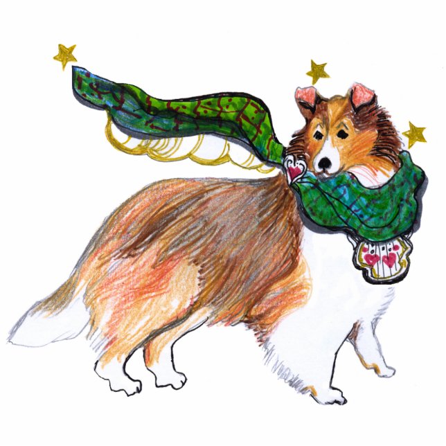 Gulliver's Angels Sheltie Ornament Photo Sculpture Decoration (Front)