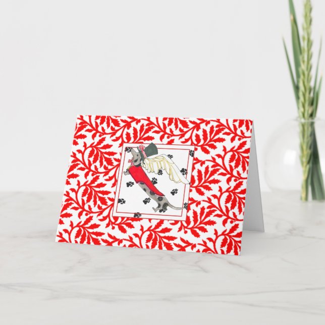 Gulliver's  Dapple Dachshund NOEL Holiday Card (Front)