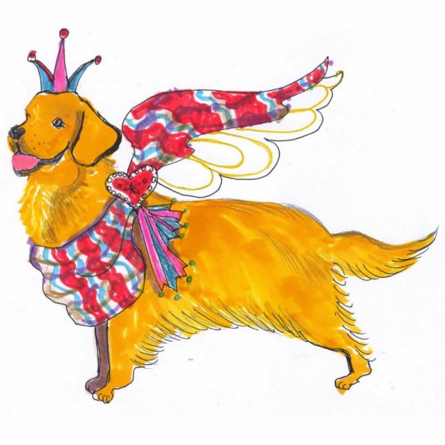 Gulliver's Golden Retriever Ornament Photo Sculpture Decoration (Front)