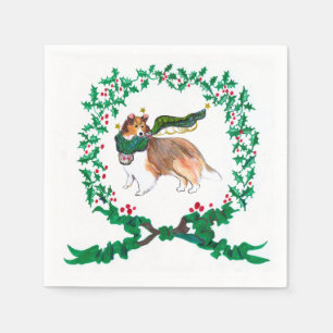Gulliver's Sheltie Christmas Napkins