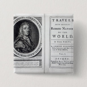'Gulliver's Travels' by Jonathan Swift, 1726 15 Cm Square Badge