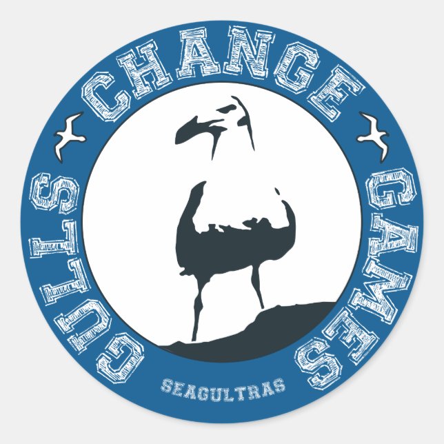 Gulls Change Games 3" stickers (sheet of 6) (Front)