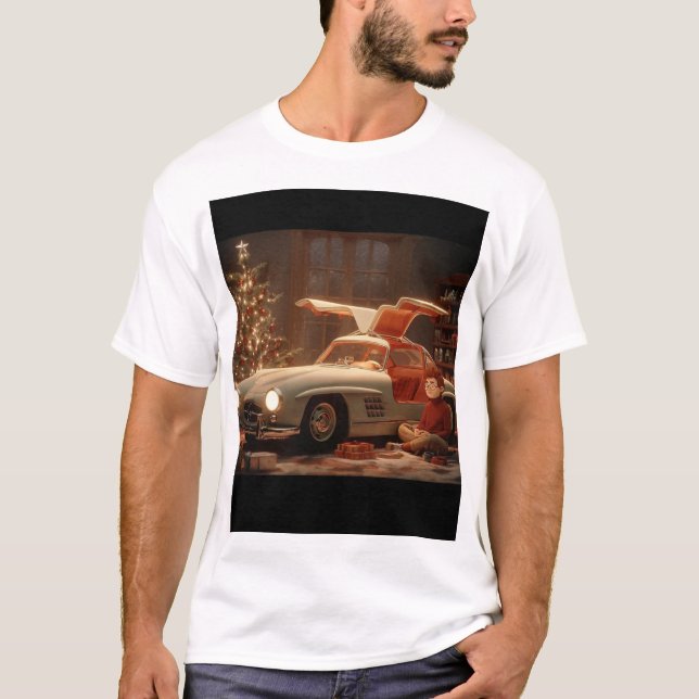 Gullwing Christmas – Classic Joy in a Cozy Room T-Shirt (Front)