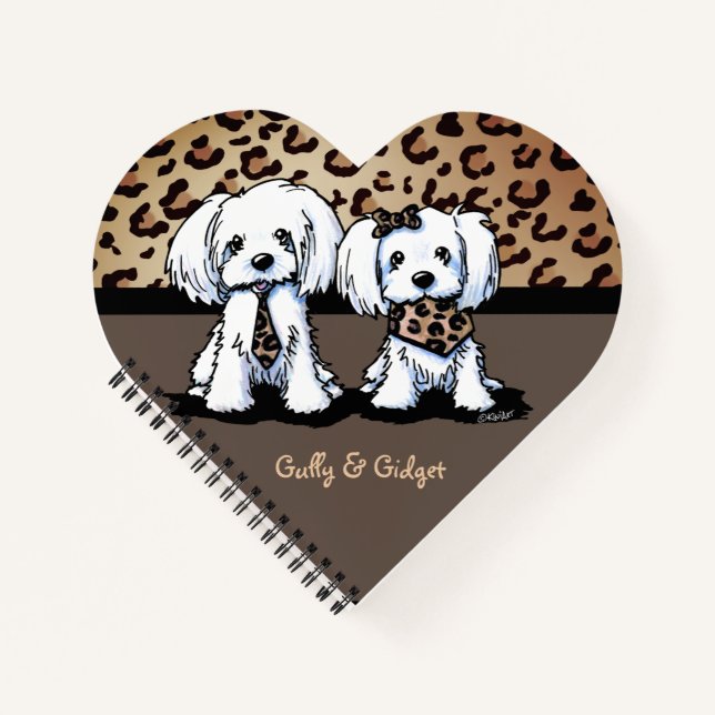 Gully and Gidget Portrait Heart Notebook (Front)