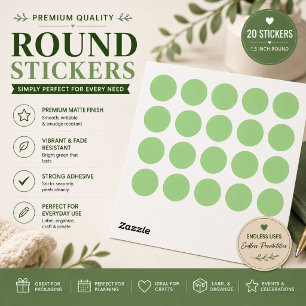 Gum Leaf,Pale Leaf,Pixie Green Classic Round Sticker