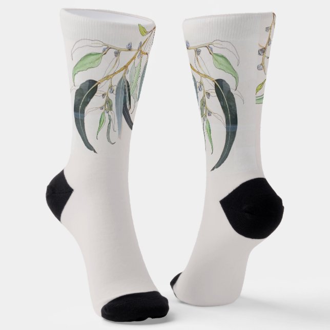 gum leaves socks (Angled)