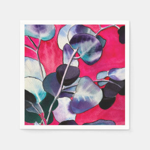 Gum leaves watercolor art napkin