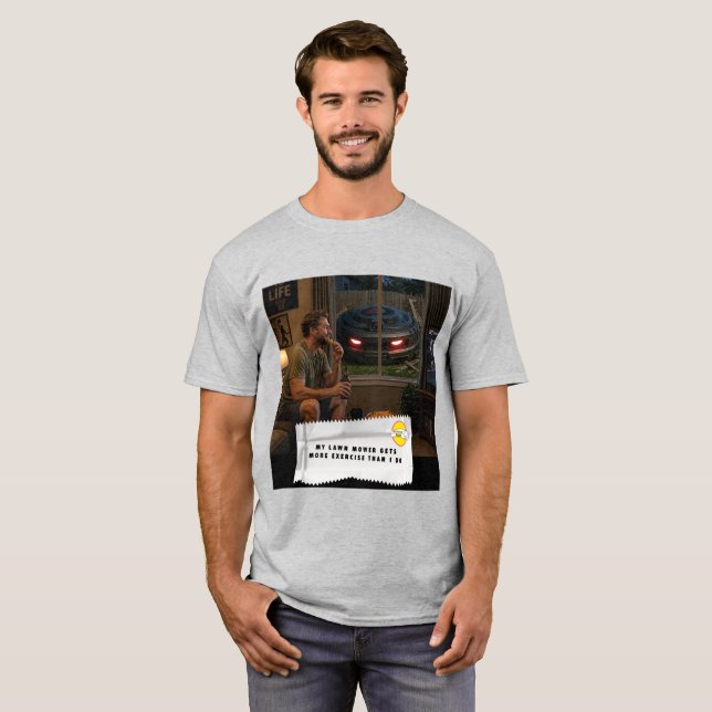 Gum Wrapper Jokes Robot Lawn Mower T-Shirt (Front Full)