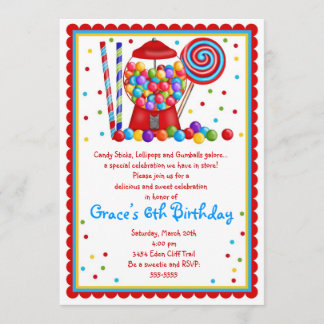 Gumball Machine and Candy Invitation