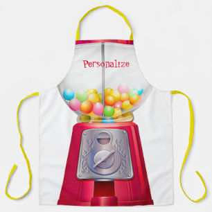 Gumball machine bubblegum vintage cute red apron