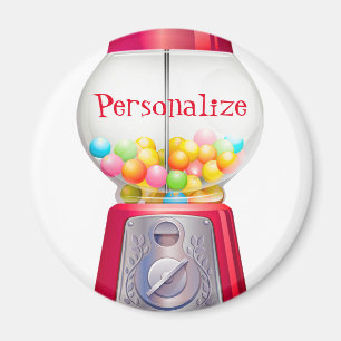 Gumball machine bubblegum vintage cute red magnet