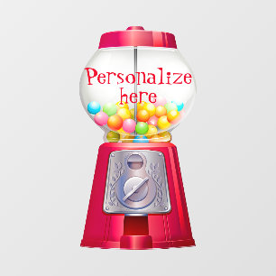 Gumball machine bubblegum vintage cute red party window cling