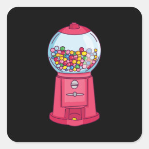 Gumball machine square sticker
