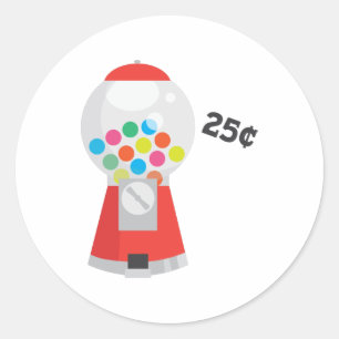 Gumball Macine Classic Round Sticker