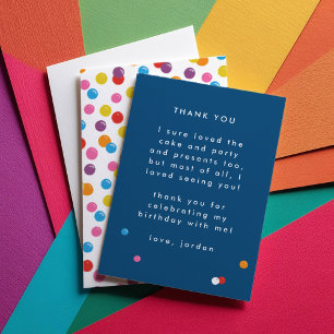 Gumball Retro Candy Birthday Flat Thank You Card
