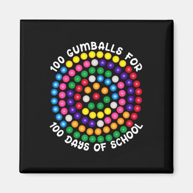 Gumballs For 100 Days Of School  Magnet (Front)