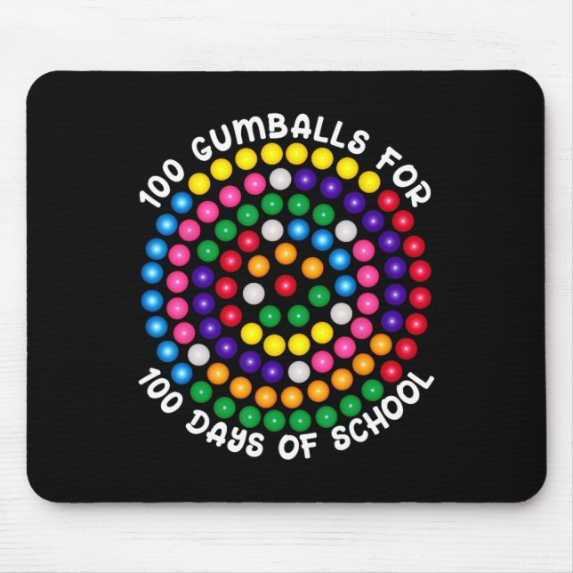 Gumballs For 100 Days Of School  Mouse Mat (Front)
