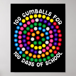 Gumballs For 100 Days Of School  Poster