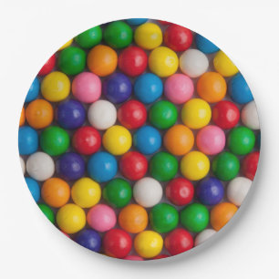 Gumballs Paper Plate