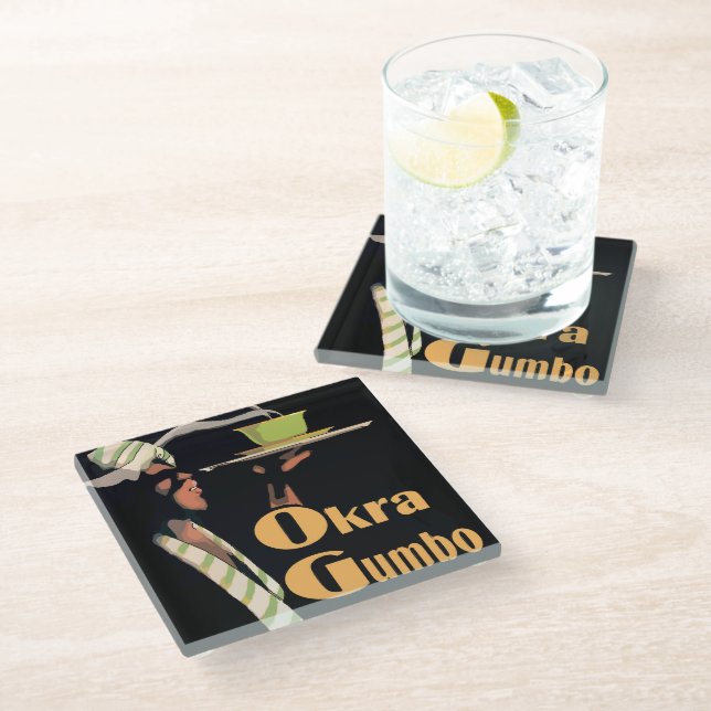 Gumbo  Glass Coaster (Angled)