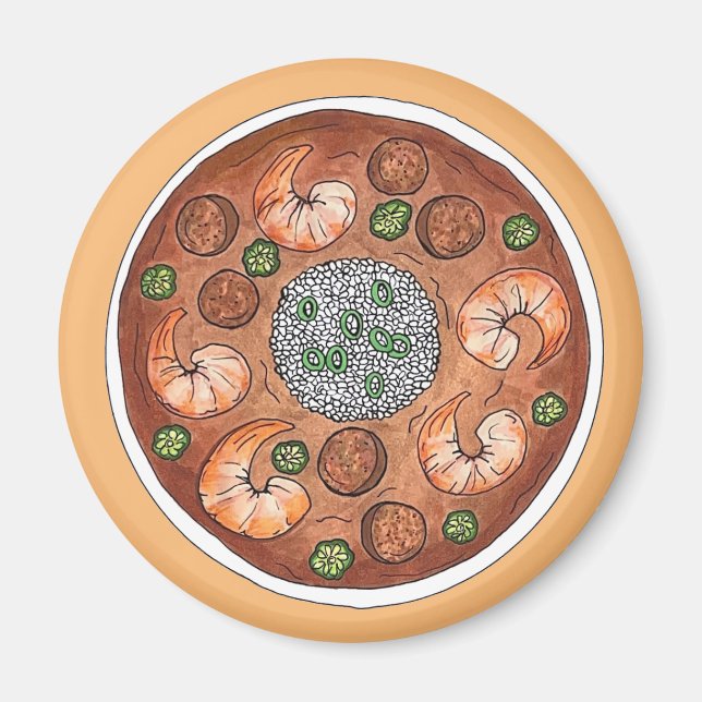 Gumbo Soup Louisiana LA New Orleans NOLA Food Magnet (Front)