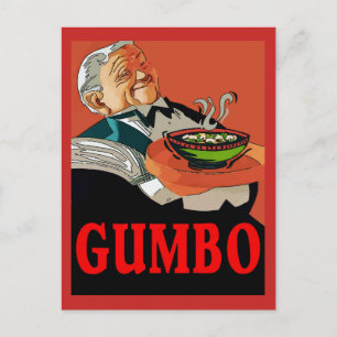 Gumbo,vintage waiter postcard