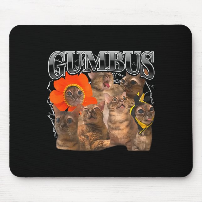 Gumbus Cat Funny Cat Gumbus Cute Animal Kitty Men  Mouse Mat (Front)