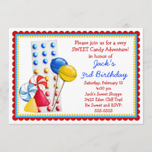 Gumdrops and Candy Buttons Invitation- Primary Invitation